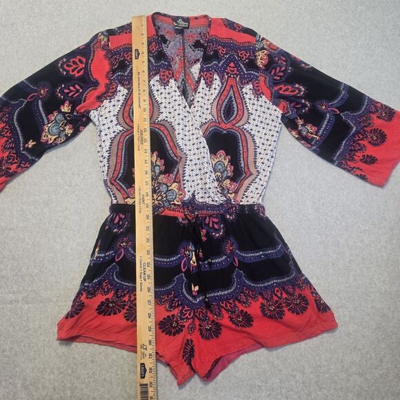 Angie Red and Black Patterned Romper - Picture 7 of 16